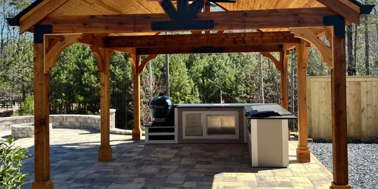 Custom outdoor kitchen, and pergola installs