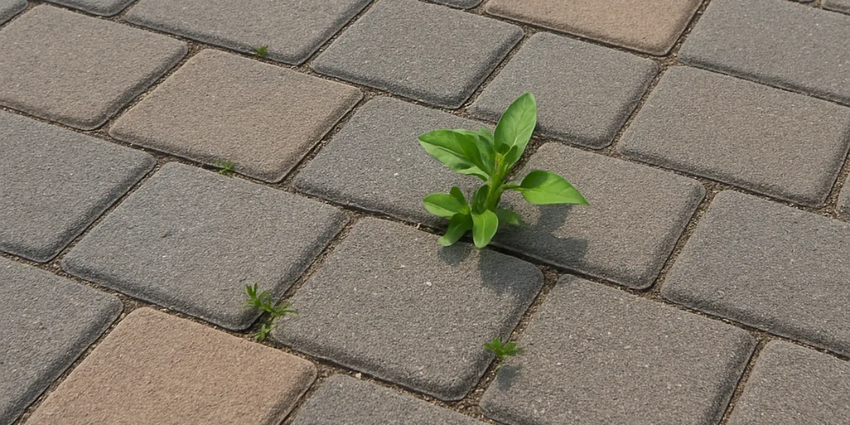 stop weeds from growing through patio pavers